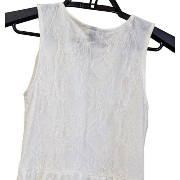 H & M Divided White Lace Party cocktail exposed zipper size S sleeveless  mini - Picture 6 of 7